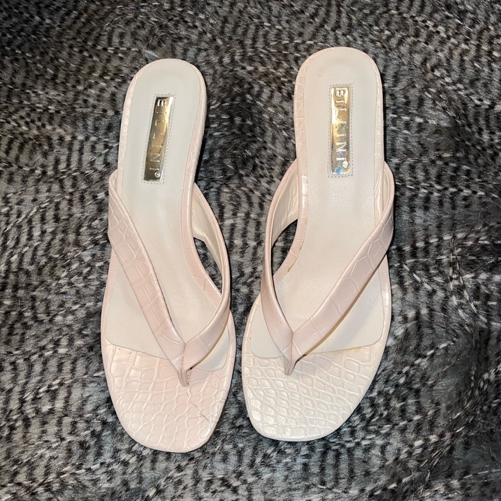 Billini Pink Croc-Embossed Heels